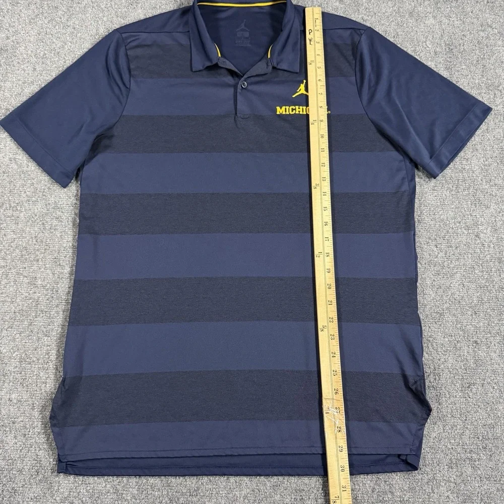 Jordan Michigan Wolverines Polo Shirt Mens Large Dri Fit Performance Game Day